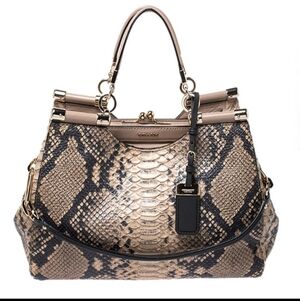 Coach RARE Beige Phython Kisslock Madison Satchel